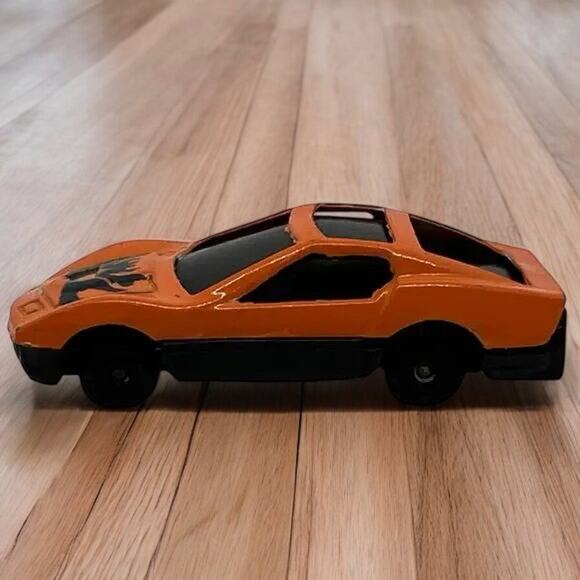 Vintage Orange Sports Car with Flames Diecast Collectible Toy Model - Picture 1 of 7